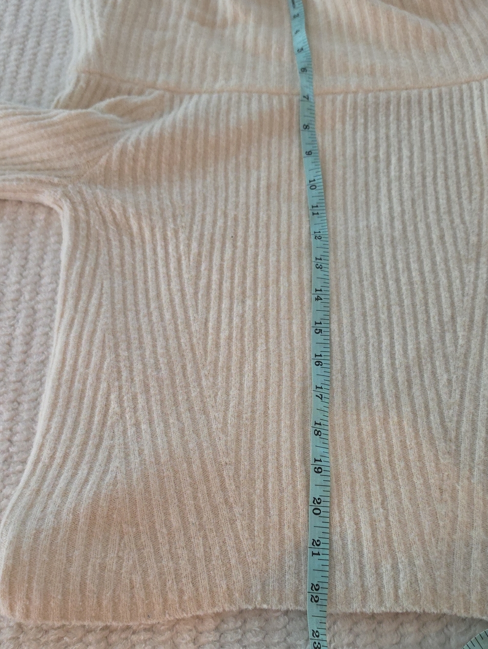 H&M Off-Shoulder Ribbed Cream Sweater - Picture 5 of 7